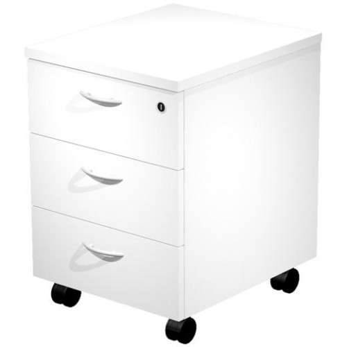 ARTEXPORT CAJONERA PRESTO 3 CAJONES C/RUEDAS GUÍAS METÁLICAS CERRADURA BLANCO -DESMONTADO-