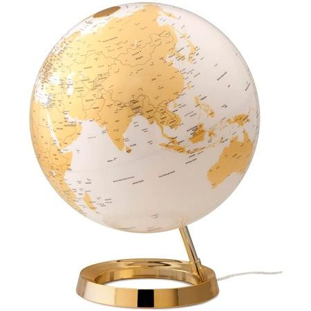 ATMOSPHERE ESFERA TERRESTRE LUMINOSA LIGHT & COLOUR METAL GOLD 30 CM CON LUZ ORO METÁLICO