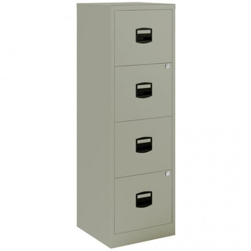 ARCHIVADOR METÁLICO 4 CAJONES , 40X40X125 CM (ANCHO X FONDO X ALTO) FORMATO A4 -CAPACIDAD CAJON 15KG- TIRADOR DE PLÁSTICO GRIS (MONTADO)