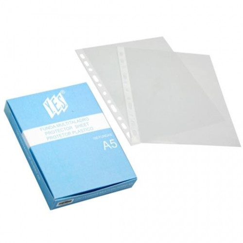 BISMARK FUNDAS MULTITALADRO A5 CAJA DE 100 PP TRANSPARENTE BISMARK FUNDAS MULTITALADRO A5 CAJA DE 100 PP TRANSPARENTE