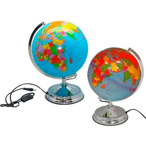 GLOBO TERRAQUEO ESFERA CON LUZ 25 CM DIAMETRO