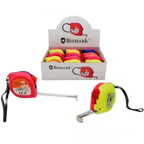 BISMARK FLEXOMETRO CON FRENO 3 METROS COLORES SURTIDOS