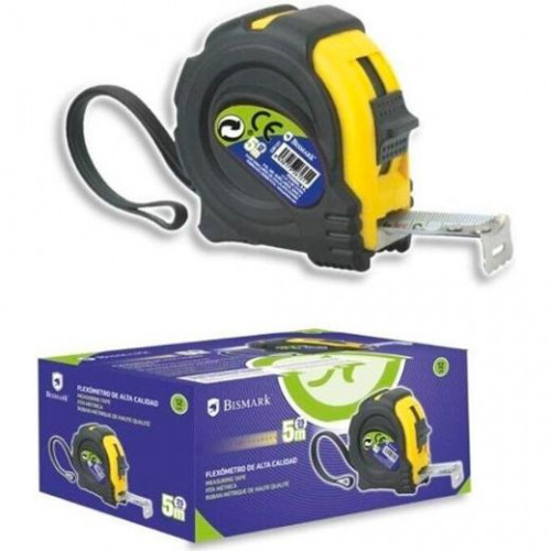 BISMARK FLEXOMETRO CON CARCASA REFORZADA 5 METROS NEGRO/AMARILLO BISMARK FLEXOMETRO CON CARCASA REFORZADA 5 METROS NEGRO/AMARILLO