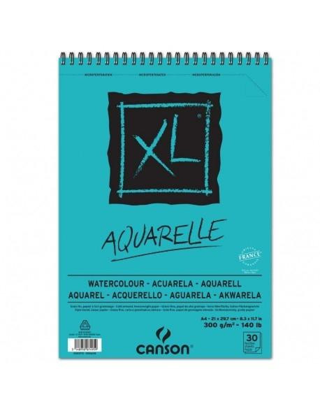 CANSON BLOC ACUARELA AQUARELLE FINO XL ESPIRAL 30 HOJAS 300GR 21X29,7CM -5U-