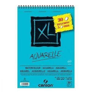 CANSON BLOC ACUARELA AQUARELLE FINO XL ESPIRAL 25+5(GRATIS) HOJAS 300GR 29,7X42CM -5U-