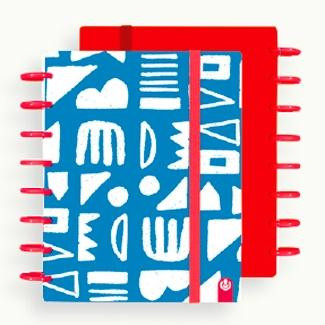 CARCHIVO CUADERNO INGENIOX LIMITED EDITION ESPIRAL A5 100H C/SEPARADORES EXTRAÍBLES CUADRÍCULA 5X5 TAPAS PP SEMI-RÍGIDO CIERRE C/GOMA AZUL