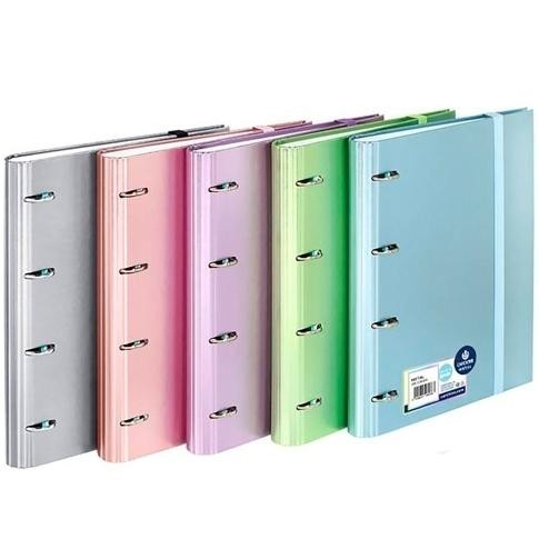 CARCHIVO CARPEBLOCK METAL CARPETA CARTÓN FORRADO PLASTIFICADO A4 ANILLAS MIXTAS 4X35MM C/RECAMBIO 100H 4X4 ROSA