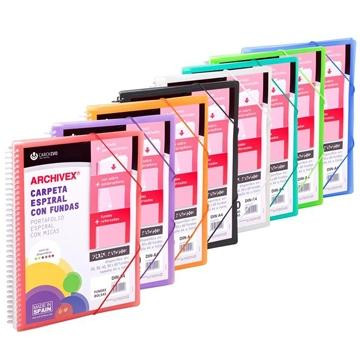 CARCHIVO ARCHIVEX-STAR CANGURO PERSONALIZABLE A4 CON 30 FUNDAS PP ESPIRAL COLORES SURTIDOS -8UN-