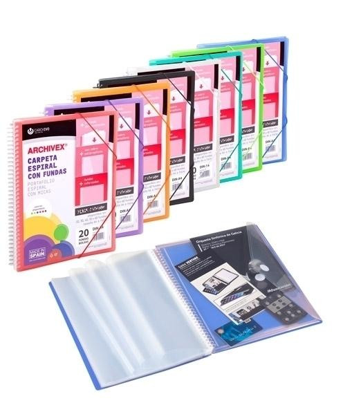 CARCHIVO ARCHIVEX-STAR CANGURO PERSONALIZABLE A4 CON 40 FUNDAS PP ESPIRAL AZUL