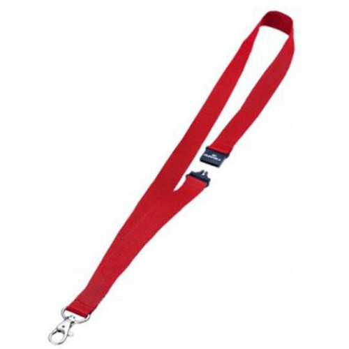 DURABLE CINTA PARA PORTANOMBRES 44CM X 20MM CIERRE DE SEGURIDAD ROJO -10U-