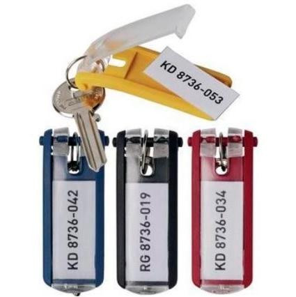 DURABLE LLAVERO KEY CLIP CON ETIQUETA SIEMPRE VISIBLE AMARILLO -BOLSA 6U-