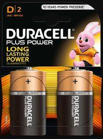 DURACELL PILAS PLUS POWER L2 DLR20 ALCALINAS D 1.5V PACK-2