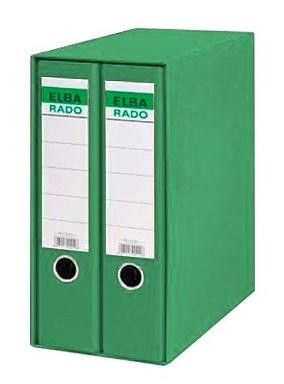 ELBA MÓDULO 2 ARCHIVADORES PALANCA 80MM RADO TOP A4 FORRADOS PP VERDE