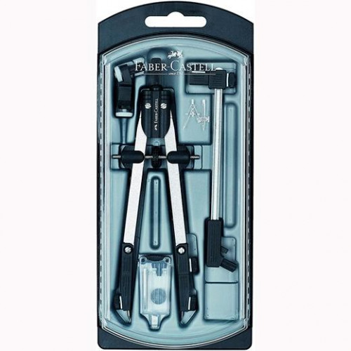 FABER CASTELL COMPÁS DE AJUSTE RÁPIDO ADAPTADOR UNIVERSAL ALARGADERA Y ACCESORIOS