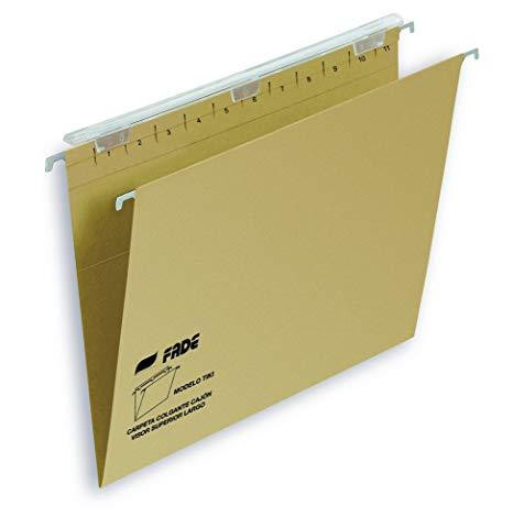 FADE CARPETA COLGANTE VISOR SUPERIOR LARGO TIKI KRAFT CARTULINA FOLIO CON ETIQUETAS -25U-