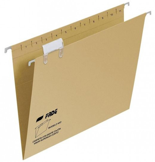 FADE CARPETA COLGANTE VISOR SUPERIOR FOLIO+ C/ETIQUETAS CARTULINA KRAFT ECO
