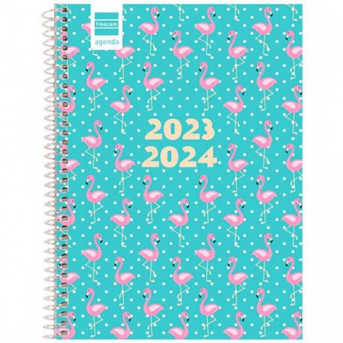 FINOCAM AGENDA ESCOLAR BÁSICA 1/4 ESPIRAL SVH FLAMINGOS 2023-2024