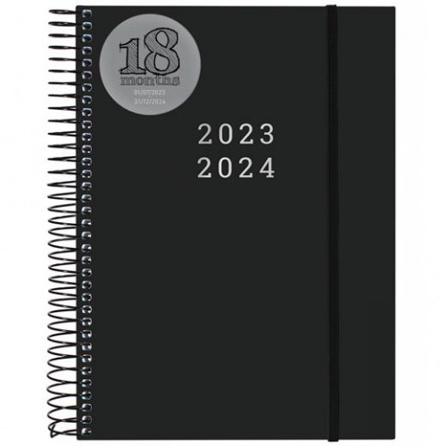 FINOCAM AGENDA 18 MESES ESPIRAL E10 2DP NEGRO 2023-2024