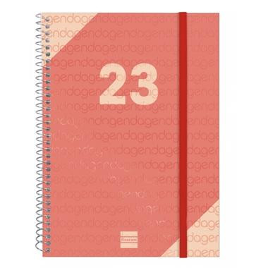 FINOCAM AGENDA ANUAL ESPIRAL YEAR E10 SEMANA VISTA 155X212MM 2023 ROJO