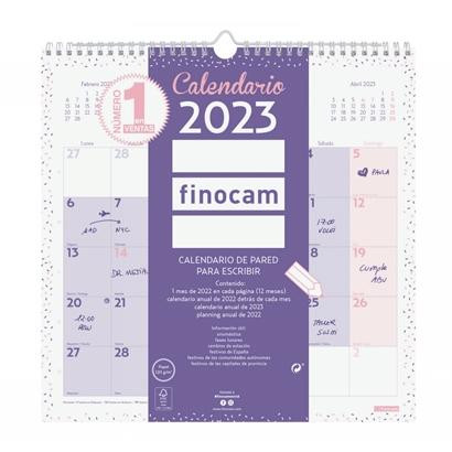 FINOCAM CALENDARIO CHIC DE PARED PARA ESCRIBIR 300X300MM MORADO 2023
