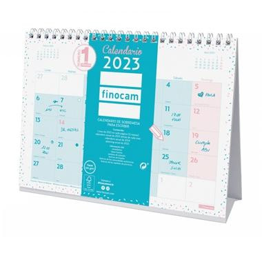 FINOCAM CALENDARIO CHIC DE SOBREMESA PARA ESCRIBIR S 210X150MM TURQUESA 2023