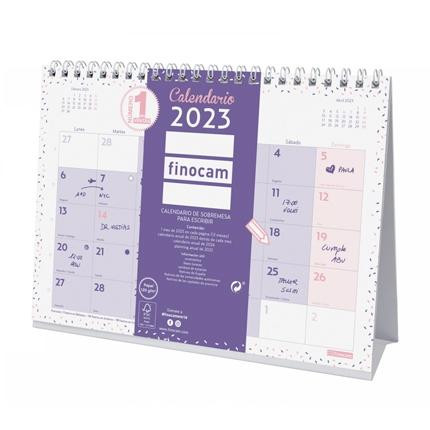 FINOCAM CALENDARIO CHIC DE SOBREMESA PARA ESCRIBIR S 210X150MM MORADO 2023