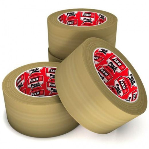 FIXO CINTA ADHESIVA PARA EMBALAJE ROLLO 5CM X 66M PVC MARRÓN HABANA