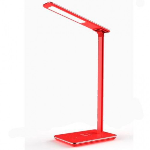 FLUXŽS LAMPARA LED FLEXO INDUS CON CARGA INALAMBRICA PUERTO USB 4 MODOS CON 10 NIVELES DE BRILLO TEMPORIZADOR ROJO