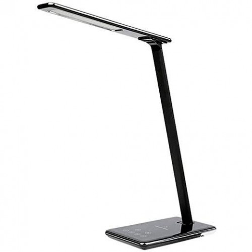 FLUXŽS LAMPARA LED FLEXO INDUS CON CARGA INALAMBRICA PUERTO USB 4 MODOS CON 10 NIVELES DE BRILLO TEMPORIZADOR NEGRO