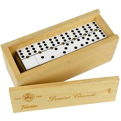 FOURNIER DOMINÓ CHAMELO CELULOIDE -CAJA DE MADERA-