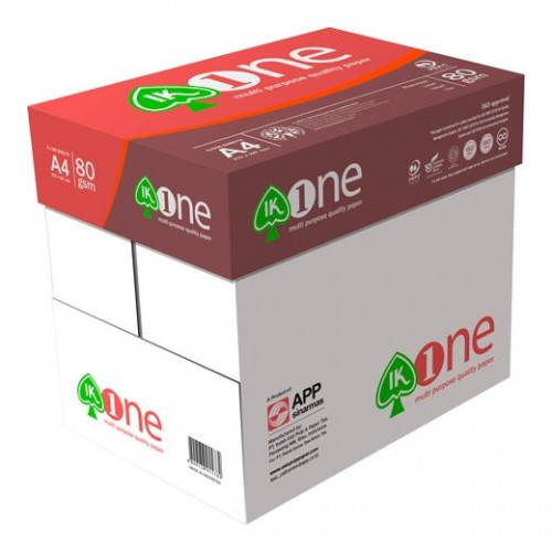 IK ONE PAPEL A4 80GR-  ( 1 CAJA =5 PAQUETES)