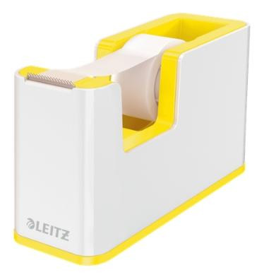 LEITZ DISPENSADOR DE CINTA ADHESIVA WOW DUAL AMARILLO/BLANCO
