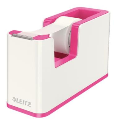 LEITZ DISPENSADOR DE CINTA ADHESIVA WOW DUAL FUCSIA/BLANCO