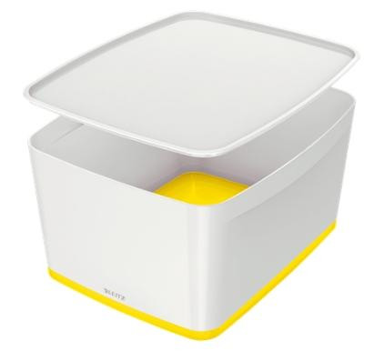 LEITZ CAJA ALMACENAMIENTO MYBOX WOW GRANDE C/TAPA 318X198X385MM AMARILLO/BLANCO