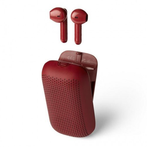 LEXON AURICULARES BLUETOOTH CON BATERIA RECARGABLE Y RESISTENTE AL AGUA STYLE 2-IN-1 3W ROJO