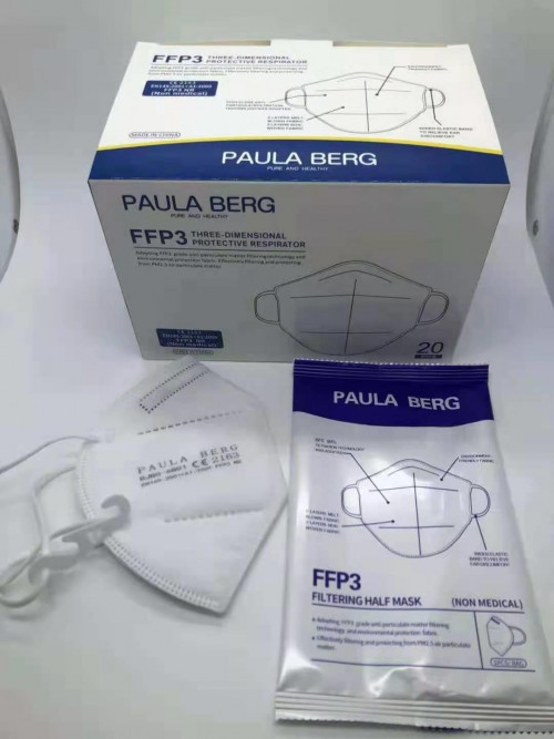 MASCARILLA FFP3 BLANCA CERTIFICADO EN 149:2001 + A1 CON CLIP DE AJUSTE INDIVIDUAL