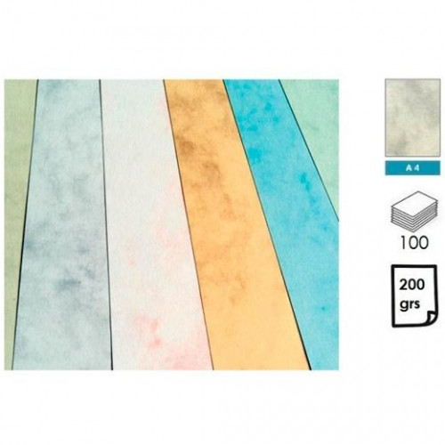 MICHEL PAPEL MARMOLEADO A4 200GR PACK 100H GRIS