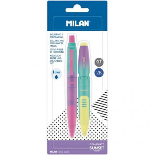 MILAN SET ESCRITURA 1 BOLÍGRAFO + 1 PORTAMINAS COMPACT SUNSET BLÍSTER C/SURTIDOS