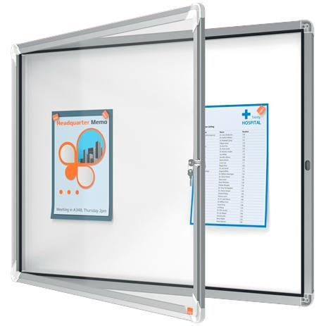 NOBO VITRINA INTERIOR PREMIUM PLUS PARA 8 HOJAS A4 SUPERFICIE BLANCA MAGNÉTICA
