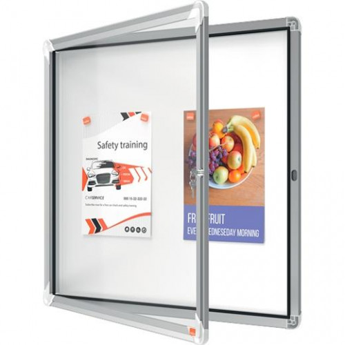NOBO VITRINA DE EXTERIOR MAGNÉTICA PREMIUM PLUS C/CERRADURA PARA 6 HOJAS A4 BLANCO