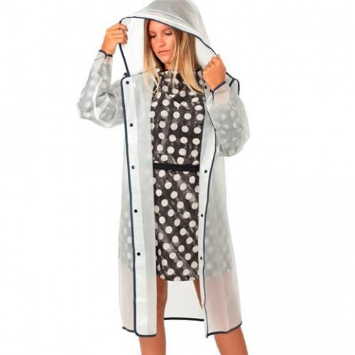 PERLETTI IMPERMEABLE SEMI-TRANSPARENTE BORDE AZUL T. S