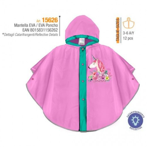 PERLETTI IMPERMEABLE EVA ROSA UNICORNIO 3-6 AÑOS