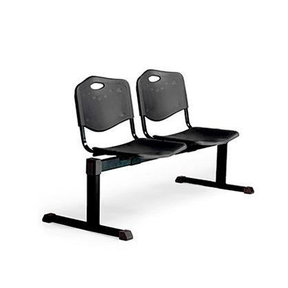 PIQUERAS Y CRESPO BANCADA MOD. CENIZATE 2 PLAZAS ASIENTO EN PLÁSTICO INYECTADO NEGRO