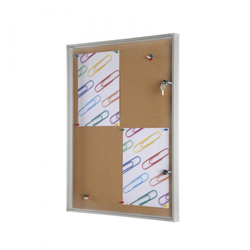 PLANNING SISPLAMO VITRINA PARA ANUNCIOS PUERTA CRISTAL Y SUPERFICIE DE CORCHO 75X101 CM