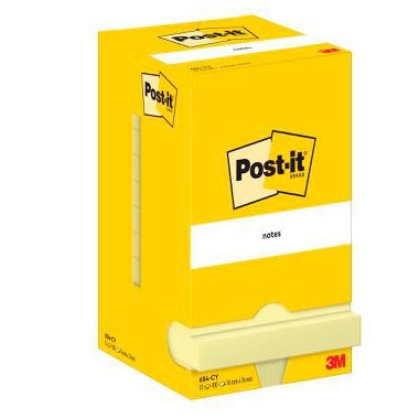 POST-IT BLOCS NOTAS 654 CANARY YELLOW 76X76 -PACK 12-