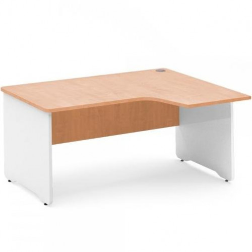 ROCADA MESA DE OFICINA WORK INDIVIDUAL FORMA DE L DERECHA 180X120/80 CM MELAMINA HAYA Y BLANCO