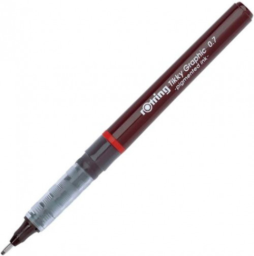 ROTRING ROTULADOR CALIBRADO TIKKY GRAPHIC PUNTA DE FIBRA 0,7 MM TINTA NEGRA COLOR BURDEOS -CAJA 12U-