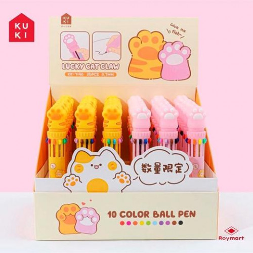 ROYMART BOLIS 10 COLORES LUCKY CAT CLAW EXPOSITOR DE 36 C/SURTIDOS